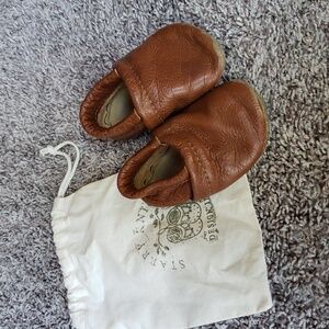 Starry Knight Leather Moccasins Slip-on Soft-sole Shoes Chestnut Brown Size 5